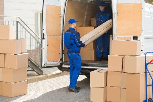 Docklands movers handling a residential relocation in an urban apartment building