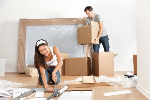 Moving team preparing equipment for a safe relocation operation