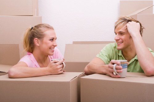 House removalists assisting a Docklands apartment move near waterfront buildings