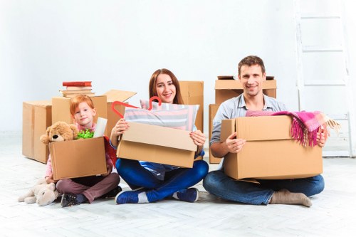 Packing boxes and fragile household items for a Docklands apartment move