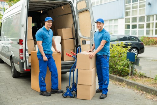 Careful loading of household items for a Docklands move