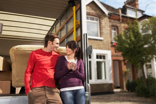 Professional removals van supporting a Docklands property move