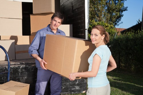Packed household items prepared for flat removals in Docklands